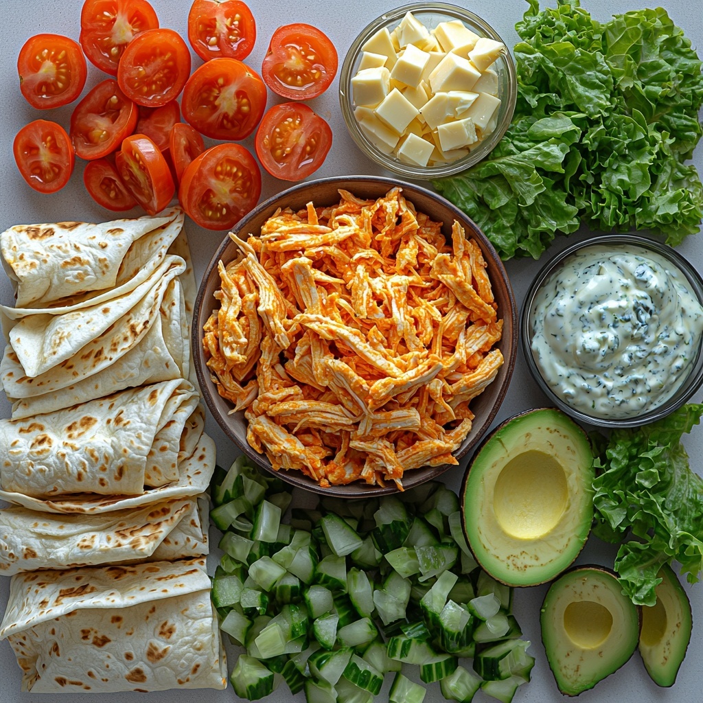 A clean, bright wooden surface carefully styled with the main ingredients for Crescent Moon Rugelach: a neat pile of unbleached all-purpose flour in a small white ceramic bowl, a small wooden scoop with granulated sugar spilling slightly beside it, a tiny white dish holding table salt crystals, chilled unsalted butter cut into even ¼-inch cubes arranged on a slate serving board, cream cheese chunks in a small rustic bowl with visible soft texture, a small glass jar of sour cream with a silver spoon resting inside, a glossy jar of vibrant golden apricot preserves open with a wooden spreader, a small bowl of rich golden raisins gleaming in natural light, finely chopped walnuts placed in a shallow wooden dish showing their rough texture, a delicate white dish with bright yellow large egg yolks glistening, and a vintage measuring cup with fresh milk. Next to these, a small bowl contains a mix of granulated sugar and warm cinnamon powder with a light dusting around it to emphasize texture. The ingredients are spaced thoughtfully with soft natural daylight casting gentle shadows, styled with minimal rustic props like a linen napkin and wooden utensils to highlight color contrast and inviting textures. Background is clean and neutral to keep focus on the vibrant, warm tones of the ingredients. Overhead shot, top down view, flat lay photography, professional food styling --ar 1:1 --q 2 --s 750 --v 6.1