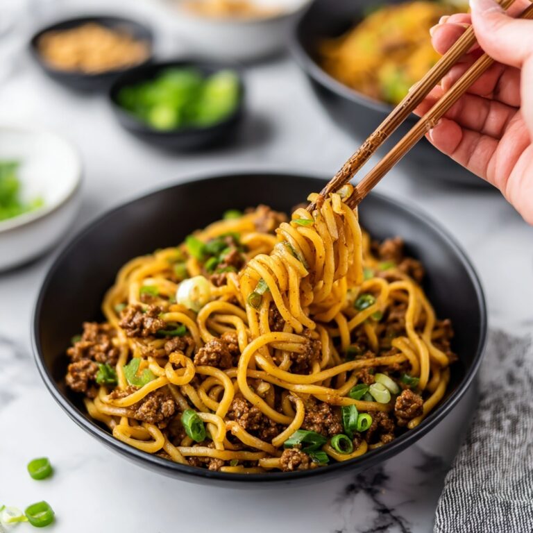 Mongolian Ground Beef Noodles Recipe