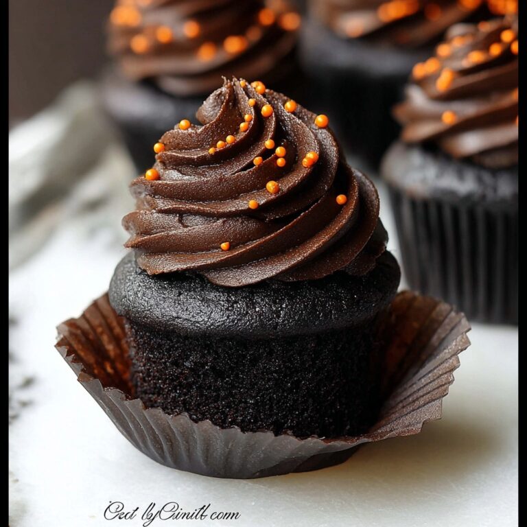 Black Velvet Cupcakes with Dark Chocolate Buttercream Frosting Recipe