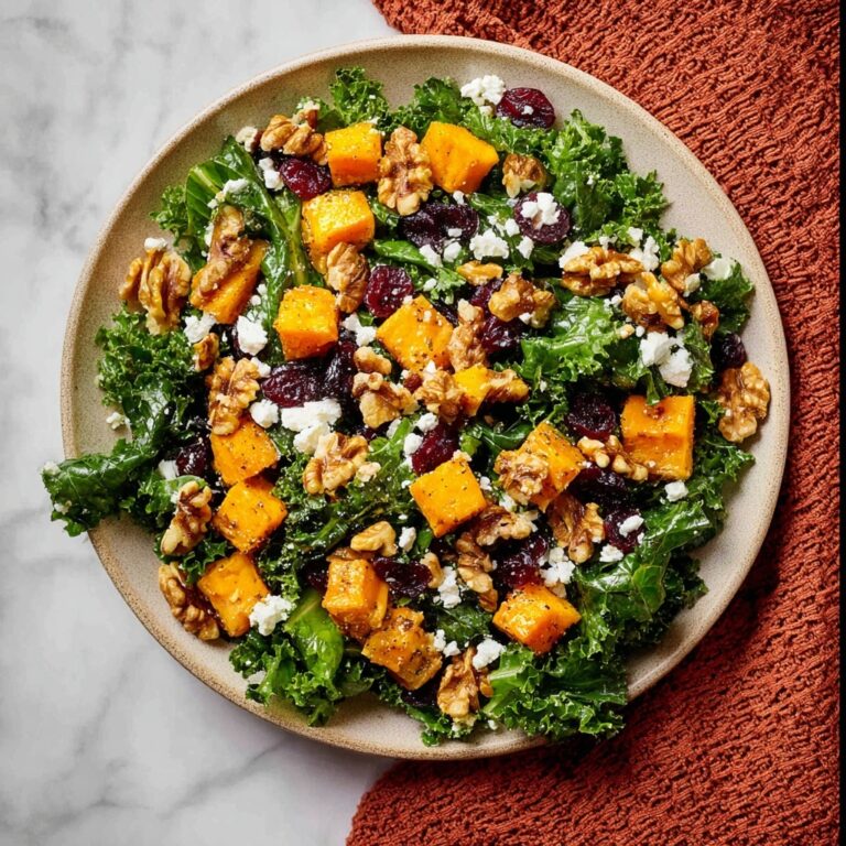 Butternut Squash Salad with Kale, Walnuts, Cranberries, and Feta Recipe