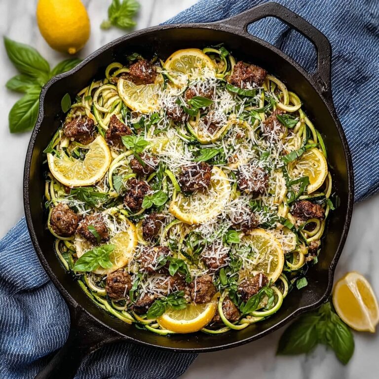 Garlic Butter Steak Bites with Lemon Zucchini Noodles Recipe