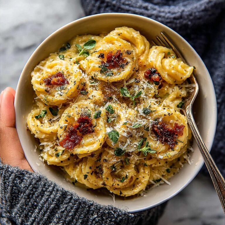 Creamy Roasted Garlic Butternut Squash Pasta Recipe