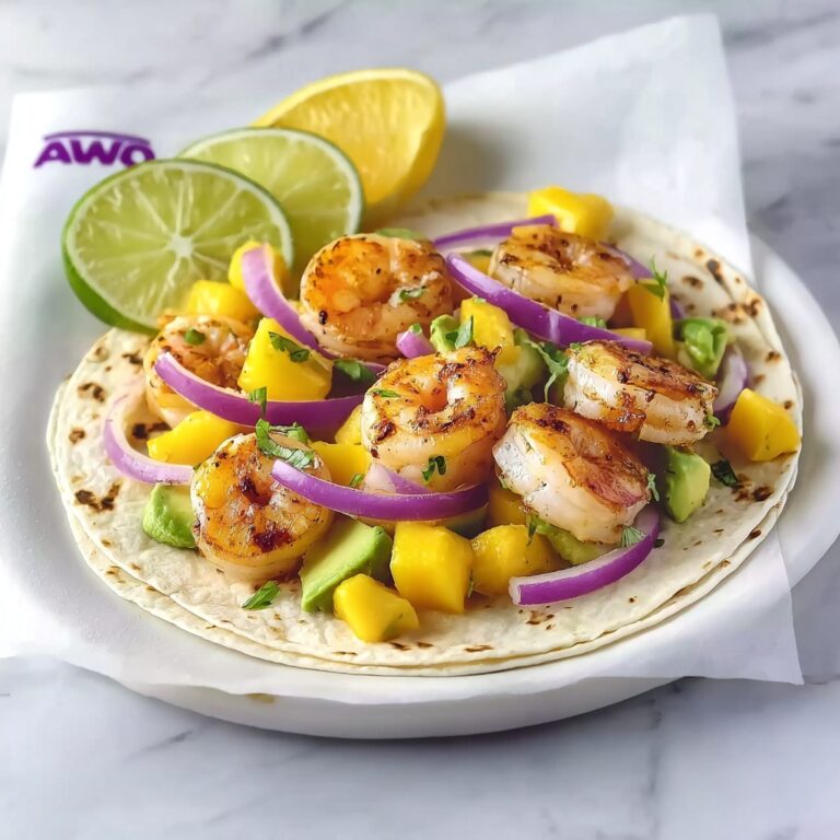 Tasty Grilled Shrimp Tacos with Peach Salsa Recipe