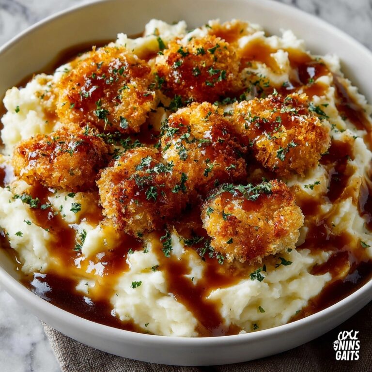 Crispy Chicken with Gravy-Mashed Potato Bowls : Comfort Food at Its Coziest Recipe