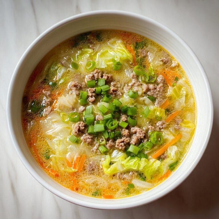 One Pot Beef Egg Roll Soup with Green Onions and Ginger Recipe