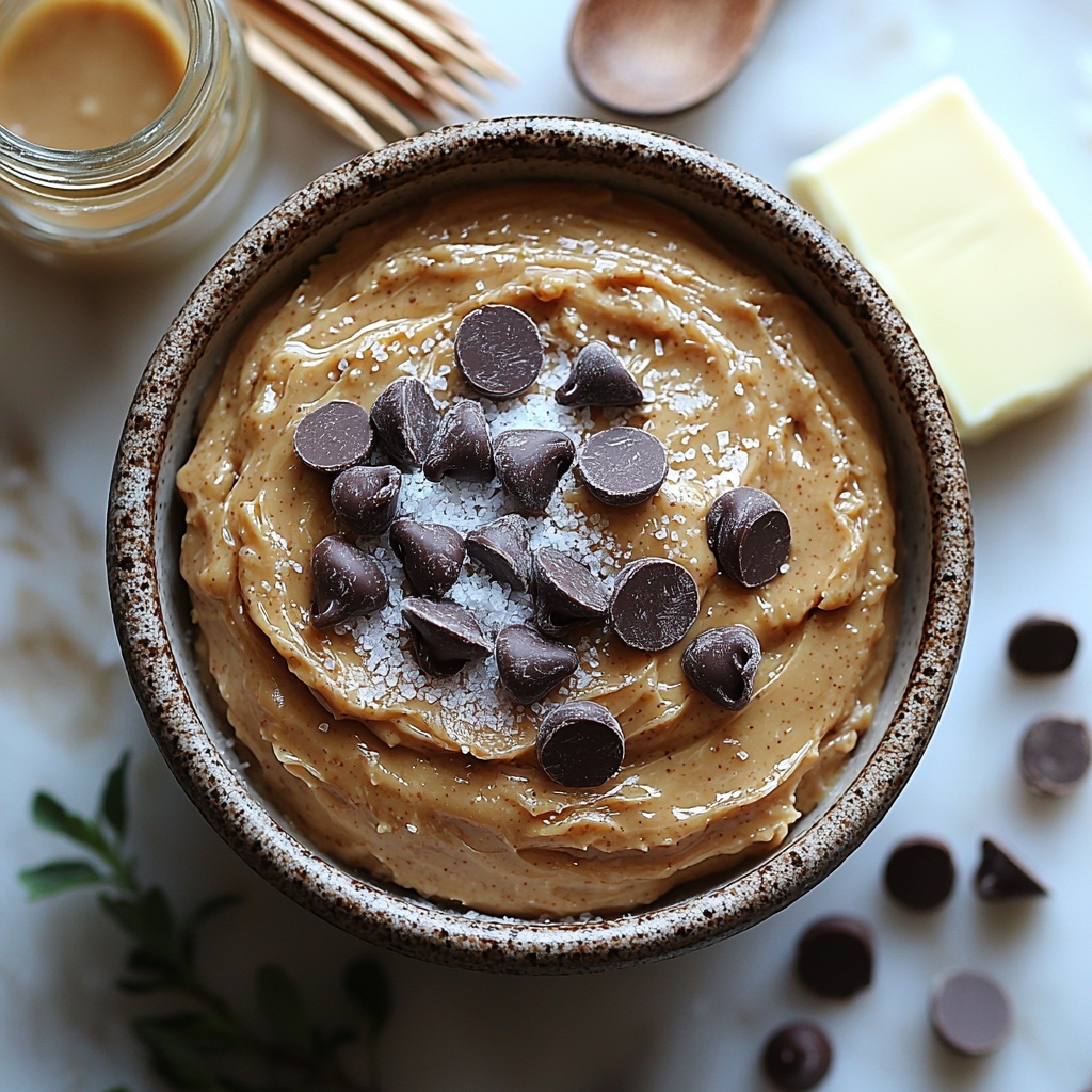 Creamy peanut butter in a rustic ceramic bowl with a smooth, golden-brown texture, a mound of fine, snowy white powdered sugar spilling gently beside it on a crisp white surface. Melted golden butter pooled in a small glass dish, next to a small jar of rich vanilla extract with a tiny vintage spoon resting on the rim. Fine grains of salt scattered artfully nearby. A neat heap of glossy, dark semi-sweet chocolate chips catching soft light, accompanied by a small pat of pale unsalted butter on a smooth marble slab. Natural wooden toothpicks arranged casually to the side. The ingredients spread evenly but organically over a clean, minimalist white or light wood background, enhanced by soft, natural daylight casting gentle shadows and emphasizing textures. Overhead shot, top down view, flat lay photography, professional food styling --ar 1:1 --q 2 --s 750 --v 6.1