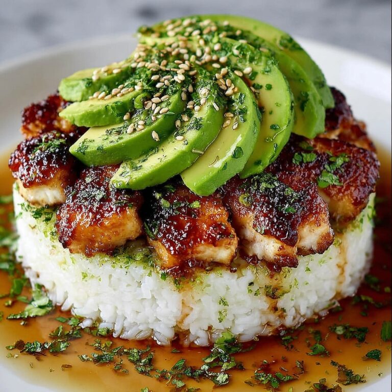 Honey Lime Chicken & Avocado Rice Stack Recipe