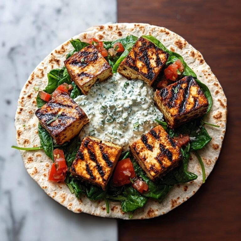 Easy Vegan Tofu Souvlaki with Tzatziki and Vegetables Recipe