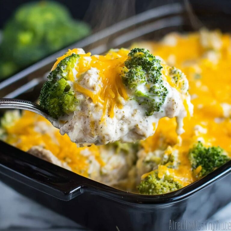High Protein Cheesy Chicken and Broccoli Casserole Recipe