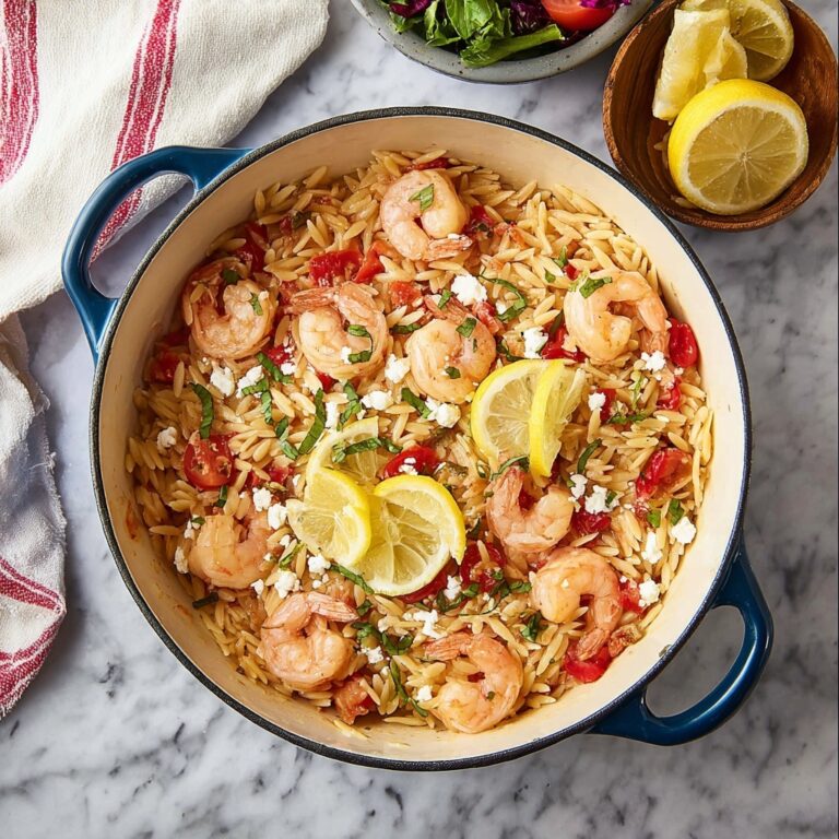 Orzo Pasta with Shrimp in Lemon-Basil Tomato Sauce Recipe