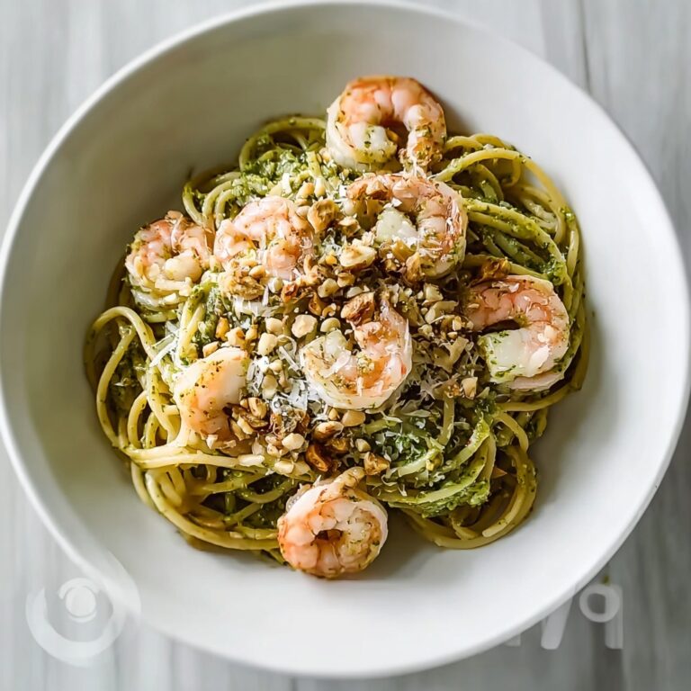 Easy & Creamy Pistachio Pesto Pasta with Shrimp Recipe
