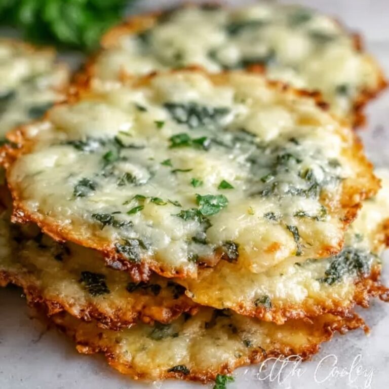 Spinach Dip Cheese Crisps Recipe