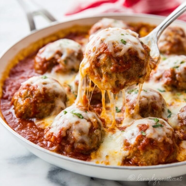 Baked Chicken Parmesan Meatballs Recipe