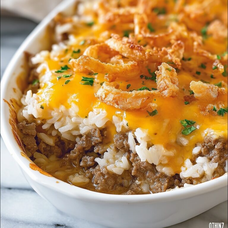 French Onion Ground Beef and Rice Casserole Recipe
