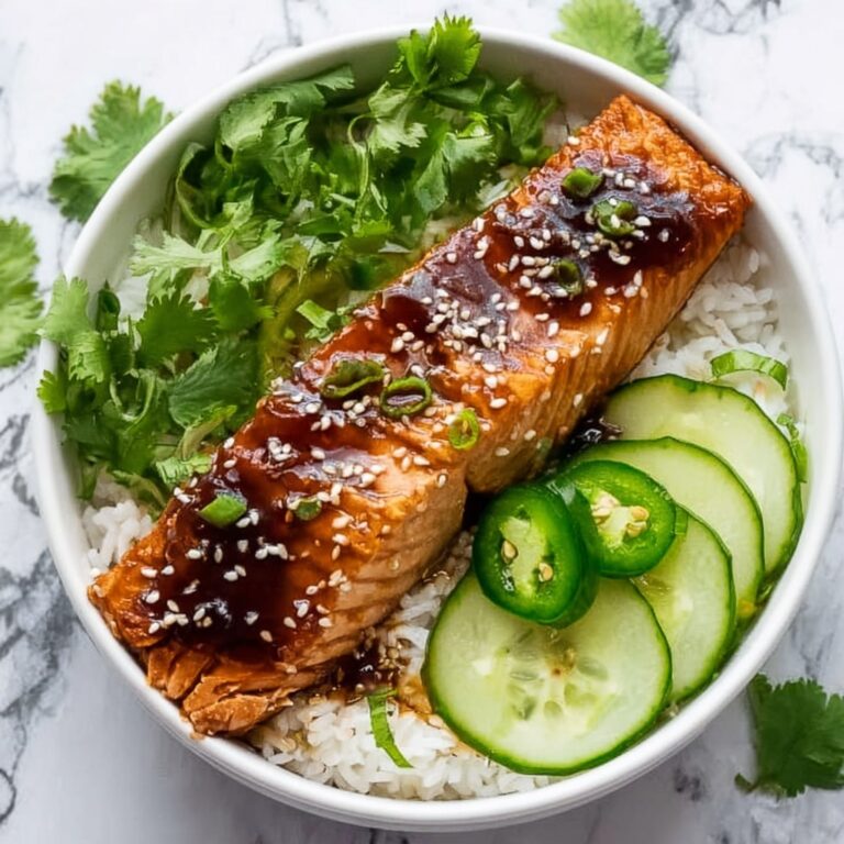 Crunchy Brown Rice Salmon Bowls with Herbed Tahini Dressing Recipe