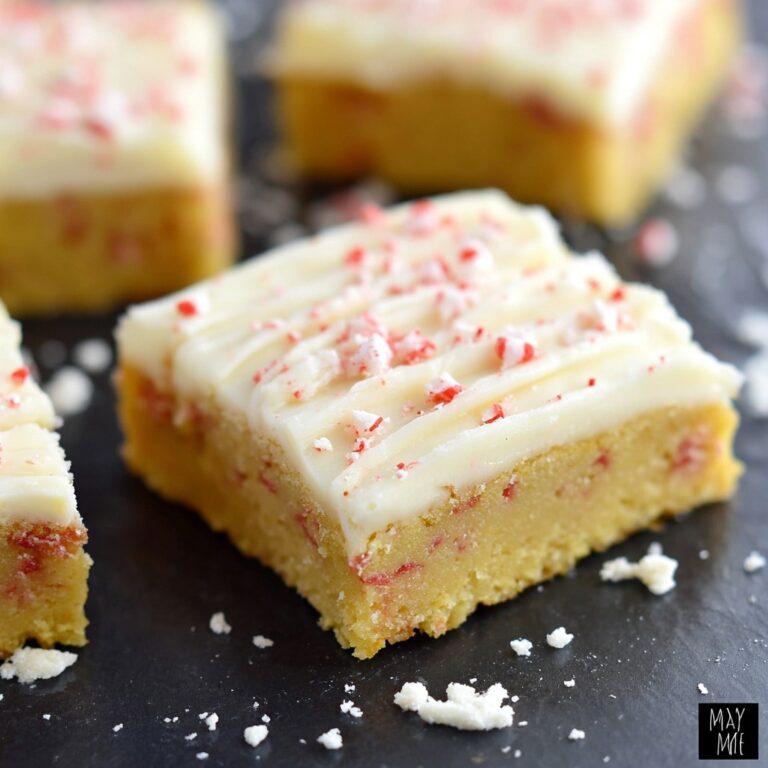 Candy Cane Kiss Sugar Cookie Bars Recipe