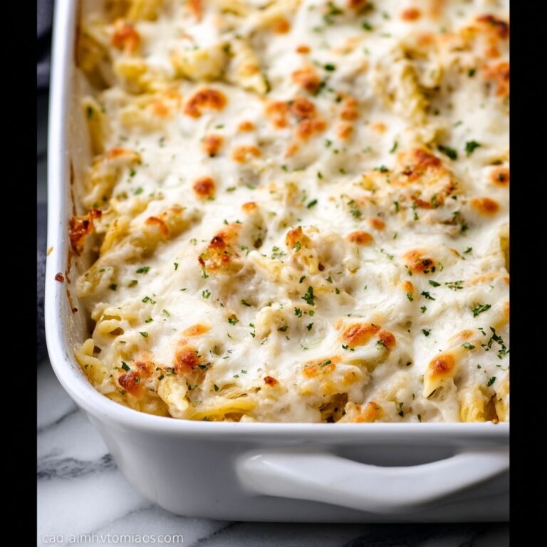 Three Cheese Chicken Alfredo Bake Recipe